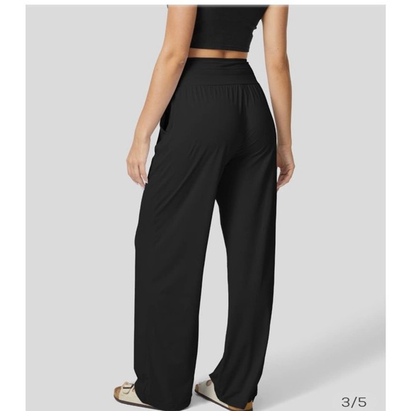 Halara High Waisted Drawstring Side Pocket Wide Leg Cool Touch Pants L - Picture 2 of 8